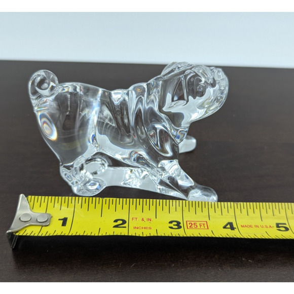 Baccarat Crystal Mops Hund Carlin Pug Dog Puppy Figurine Paperweight France - Picture 12 of 13